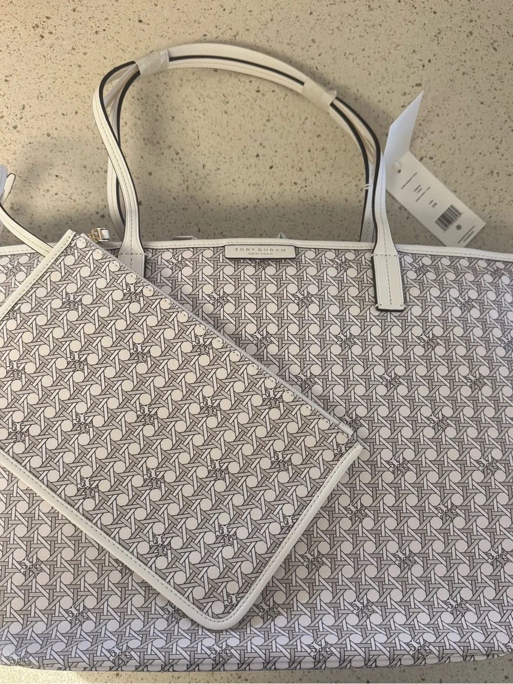Tory Burch Ever-Ready Tote w/ Detachable Wristlet - New Ivory